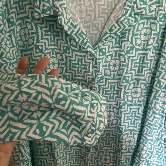 Jessica London 26W Button Down long sleeve Lounger Or Swim Suit Cover Up. - Picture 4 of 9